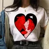 T-shirt Femme WVIOCE HAUTE QUALITÉ MODALE MODES À Manches courtes Lâche Femmes Harajuku 90s Devil Lucifer imprimé Vêtements blancs