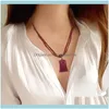 Halsband hängen juvelrynecklace för kvinnor koreanska stil gåvor bohemiska kvinnor rhinestone geometric typ hänge uttalande naszyjnik#g ch