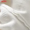 丹田女性エレガントな白いカーディガンパフ半袖ジャンパーレディファッション作物ニットカーディガンコートAI04 210609