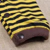 Fleece baby rompertjes hoodies jassen streep bijen body pak fleece streep baby kleding jongen outfits 210413