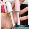 Lagringsflaskor burkar 25st Cute Pink White Big Brush Lip Gloss Tubes 5.8ml Clear Glaze Tom Lipgloss Flaska Transparent Makeup Tool Fabrikspris Expert Design