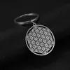 Keychains COOLTIME Flower Of Life Buddhist Necklace Keychain Seed Sacred Geometry Jewelry Yoga Christmas Gift