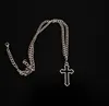 Vintage Gothic Hollow Cross Pendant Necklaces Silver Color Cool Street Style Necklace For Men Women Gift Wholesale Neck Jewelry