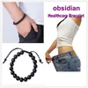 Strand Beaded Strands Obsidian Bracelet Hematite Stone Anti Fatigue Slimming Weight Loss Diameter 10mm Fitness Bracelets Women Men