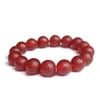 Agate rouge gravée Namo Amitabha brins Bracelet élastique perlé 10mm 12mm 14mm perles bouddhistes chantant écritures Bracelets Reiki guérir bouddhisme Religion bijoux
