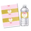 Benutzerdefinierte Prinzessin Schmetterling rosa Polka Dots Gold Wasserflasche Wein Etiketten Schokoriegel Wrapper Baby Dusche Geburtstag Party Dekoration 211122