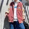 Erkek Ceketler Unisex Moda Büyük Boy Hip Hop Varsity Beyzbol Ceket Gevşek Fit Erkek Arkadaş Kabanlar Kadife Kampüs Letterman Ceket Için