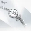 Thaya design original curar colar para mulheres 100% s925 prata ramo de azeitona clavícula cadeia pingente de nacklace menina jóias presente