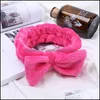 Favore Evento Festivo Forniture per feste donna Coral Fleece Trucco Bow Band Tinta unita Lavaggio morbido Fasce per il viso Moda Ragazze Turbante6515245