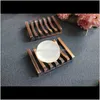 Dishes Vintage Wooden Soap Dish Plate Tray Holder Box Case Shower Hand Washing Wa3928 Hemdl Musw0