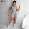 Спортивные узкие комбинации TRAF Romapers Playsuits Летние женщины обезьяны сексуальные клубные наряды тела Combishort K21Q00366 210712