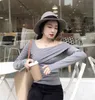 arrival women's blouse woman sexy shoulder shirt slim long sleeved- bottoming three color 360J 30 210506