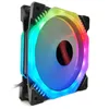 COODMOON 4PCS 12CM Multilayer Backlit RGB CPU Cooling Fan PC Heatsink med RF trådlös fjärrkontroll