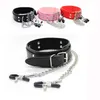 Massage Items Collar Chain With Nipple Clamps BDSM Bondage Restraint Fetish Sexy Toys For Women Adult Games Exotic Accessories SM Products