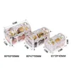 Treasure Chest Candy Box Bröllop Favor Mini Presentkartong Plast Transparent Smycken Stoage Case