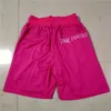 Short de basket-ball de l'équipe pour hommes, couleur rose, Short cousu, Hip Pop, taille élastique, avec poche, Zipp246e