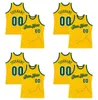 Custom Gold Hunter Green-White Authentieke Throwback Basketball Jersey