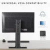 Single Rotating 13 to 32 inch Monitor and TV Table Top Desk Stand with Glass Base, Swivel, Height Adjustment, Screen Mount