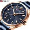 Curren Creative Design Dial Quartz Watch Rostfritt Stål Klocka Man Business Mäns Klocka Med Datum Mode Present Reloj Hombres 210527