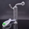 Mini Mini espessos de vidro de vidro Dab Bong Bong 10mm fumante fumante queimador de óleo Howah com mangueira de silicone