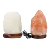 House Natural Hand Carved USB Wooden Base Himalayan Air Purifier Night Dimmer Salt Night Light Switch Crystal Rock Y0910