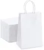 Clothing Wardrobe Storage White Kraft Paper Bulk Gift Bags with Handles for Baby Shower, Birthday Parties, Restaurant takeouts RRE12525