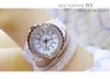 Zegarek 2021 Luksusowa sukienka kobiety zegarki białe ceramiczne diamentowy kryształowy kryształowy prezent na prezenta
