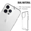 Transparenta robusta fall för iPhone 13 12 11 Pro Max XS XR Samsung S22 Plus Ultra A12 A22 Moto E7 Power Google Pixel 6 Clear Shock5441586