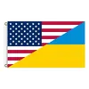 Parteiversammlungsflagge „Frieden, ich stehe mit der Ukraine“, Flagge „Unterstützung der ukrainischen Flagge“, Polyester, 90 x 150 cm, DHL EE2685454