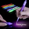 Big Head Luminous Light Pen Magic Purple 2 en 1 UV Black Lights Combo Dessin Stylos à encre invisible Apprentissage Éducation Jouets pour enfant