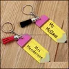 Keychains Fashion Aessoriesforeign Trade Teachers Day Pencil Tassel Decoration Keychain Factory Wholesale Personalized Blank Letter Acrylic
