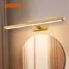 Lámpara de pared Led para baño, iluminación de espejo de aluminio cepillado, lámparas de tocador, accesorio de iluminación moderno para interiores 210724