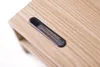 Support de moniteur en bois de 540 mm en chêne à 2 étagères avec support pour téléphone intelligent
