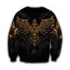 Beautiful Viking Huginn Gold Tattoo 3D Printed Unisex Deluxe Hoodie Sweatshirt Pullover Casual Tracksuit sudadera hombre DW0352 210813