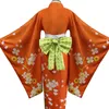 Anime super danganronpa 2 hiyoko saionji quimono cosplay traje adulto feminino vestido laranja quimono roupas de halloween kostuums q0821304t