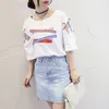 Harajuku Hollow Out Print Kvinnors T-shirt Toppar O-Neck Kortärmad Snöre Lace Up Kvinnor Tshirt Sommar Sweety Casual Tees Plus Size 210623