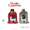 Kreativ santa säck stor duk säckar julafton gåva väska barn leksak förvaring påsar festival party dekoration 6 stilar