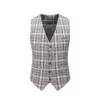 (재킷 + 조끼 + 바지) 2020 남자 슬림 맞는 신랑 웨딩 드레스 격자 무늬 공식 정장 세트 망 패션 캐주얼 비즈니스 3 PCS Blazers X0909
