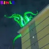 Art Sculpture Green Inflatable Octopus Tentacles With Led Lights Giant Octopuss Arm Feet Roof And Wall Decoration For Halloween