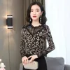 Herfst Vintage Zwarte Lange Mouw Kant Shirts Dames Tops Koreaanse Plus Size 4XL Blouse Blusas 11431 210417