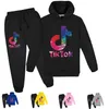 Modieuze designer kinderkleding Tiktok Sportkleding tweedelige trainingspak met capuchon voor 100170 kinderen tieners 6294297