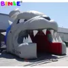 Cute giant outdoor inflatable bulldog tunnel animal mascot head entry channel football helmet tent for sports events