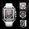 Lige Mężczyźni Kwadratowy Zegarek Top Marka Luksusowy Silikonowy Wodoodporny Zegarek Kwarcowy dla Mężczyzna Moda Mężczyzna Zegar Sportowy Wrist Watch + Box 210517