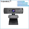 TISHRIC T200 Full HD 1080P Cubierta USB con micrófono PC Cam Webcam Computadora Autofocus Mini cámara