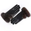 Dames Mink Bont Handschoenen Real Sheepskin Lederen Handschoenen Touchscreen Winter Warm Vrouwelijke Luxe Mittens S2433 211224