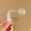 Klart glas Oljebrännare Rör 14mm Hanskarv för vattenbubblare Bong Tjock Pyrex Glasadapter Tobaksskål Nagel Transparent