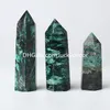 Green Chromium Mica Euchlorite Tower Obelisk Crystal Point Crafts Polished 6 Facet Natural Fuchsite Quartz Chakra Healing Energy Stone Generator Wand Kolekcja różdżki