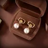 Simple Moda Kobiety Stadnina Charm List Pearl Wisiorek Kolczyki Vintage Wakacje Party Personal Ear Drop