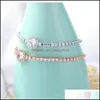 JewelryFashion White Color Bracelets de zirc￣o c￺bico para mulheres temperamento rosa ouro ajuste Banglles femme link Drop entrega 2021 2c