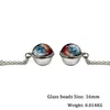 Women Designer Jewelry Galaxy Nebula Planet Necklaces for Women Universe Solar System Moon Earth Sun Double Side Glass Ball Pendant Chain Necklace Men